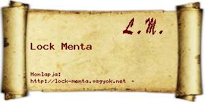 Lock Menta névjegykártya